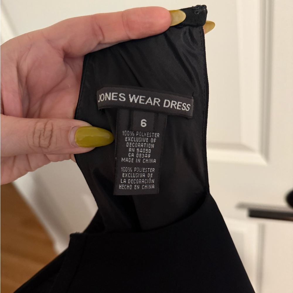 JONES WEAR BLACK HIGH LOW DRESS SIZE 6 - Picture 5 of 5